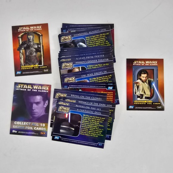 Vintage Topps Star Wars Attack Of The Clones Trading Card Lot 2002 - Picture 10 of 10